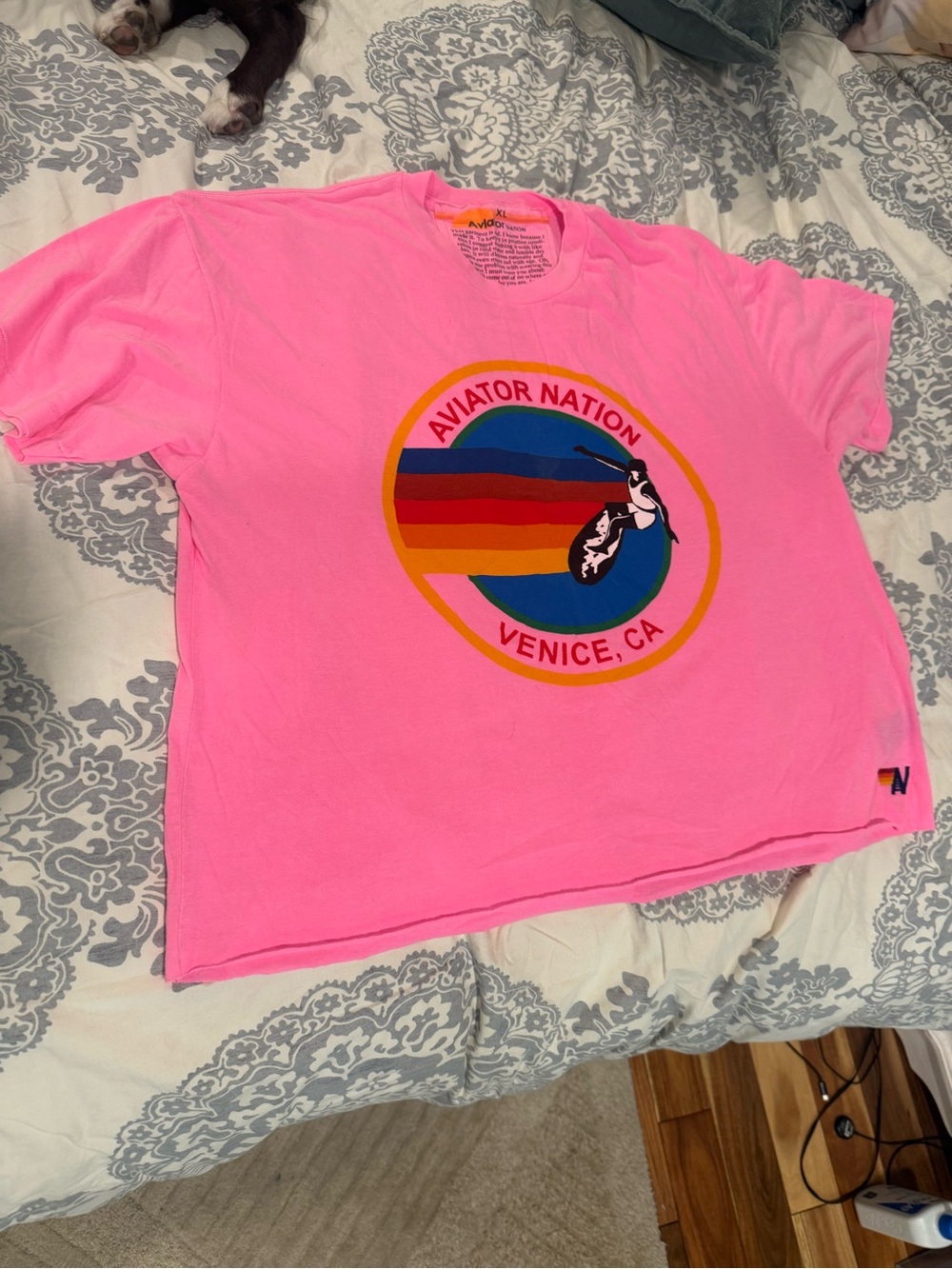 Aviator Nation  Bright Pink Venice CA Graphic Tee